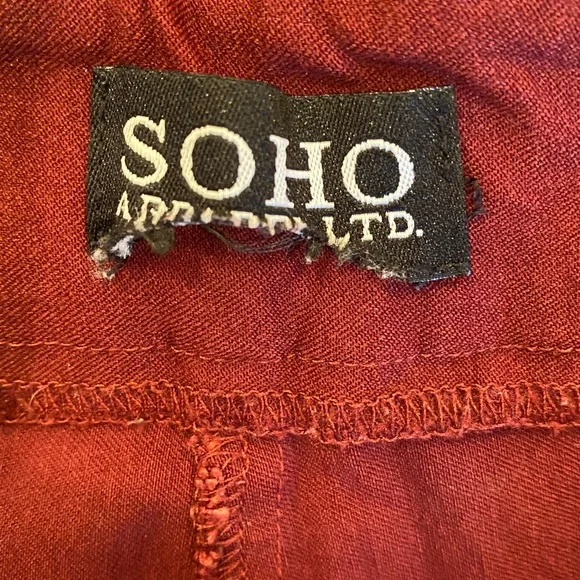 SoHo Bordeaux Color Cropped Stretch Skinny Slacks - Picture 7 of 7
